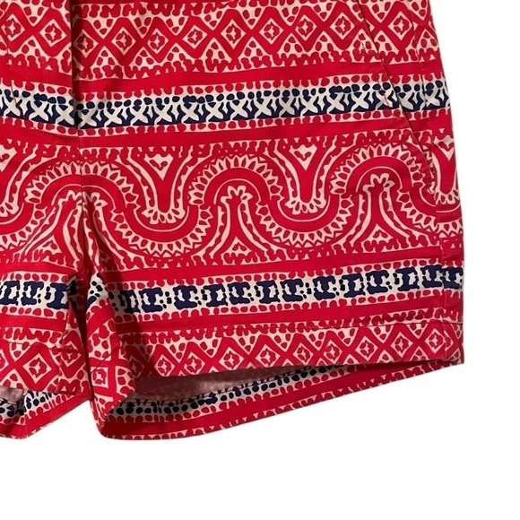 Vineyard Vines Women's Red Blue Geometric Block Design Day Boat Shorts Size 0 - Picture 2 of 6
